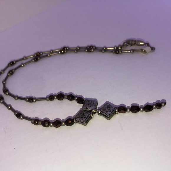 14" Y Design Bronze and Silver Necklace - Picture 8 of 8